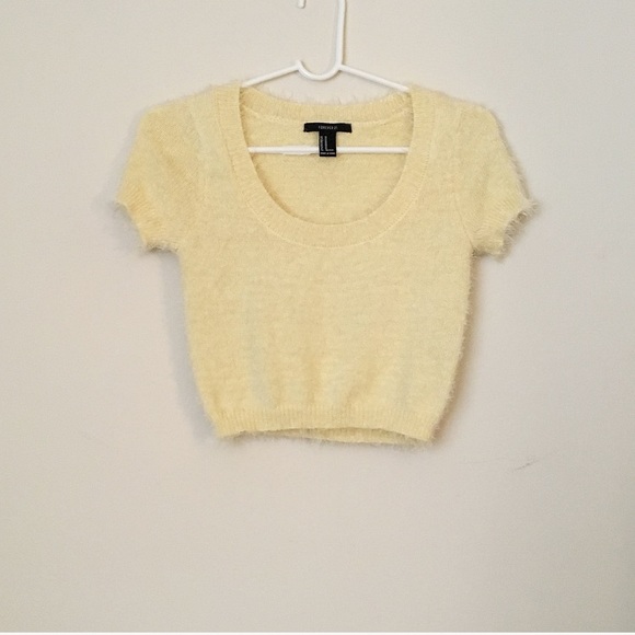 pale yellow crop top